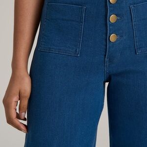 American Tall Stevie Wide Leg Patch Pocket Jeans for Tall Women in 70's Blues Si